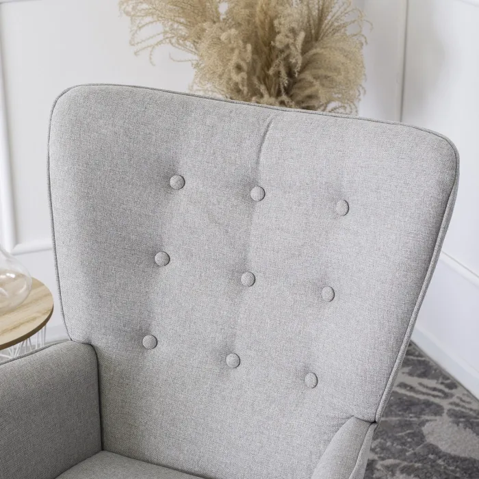 Кресло мягкое с подставкой для ног MEBEL ELITE LOZANO 2 Velvet, ткань: серый фото №4