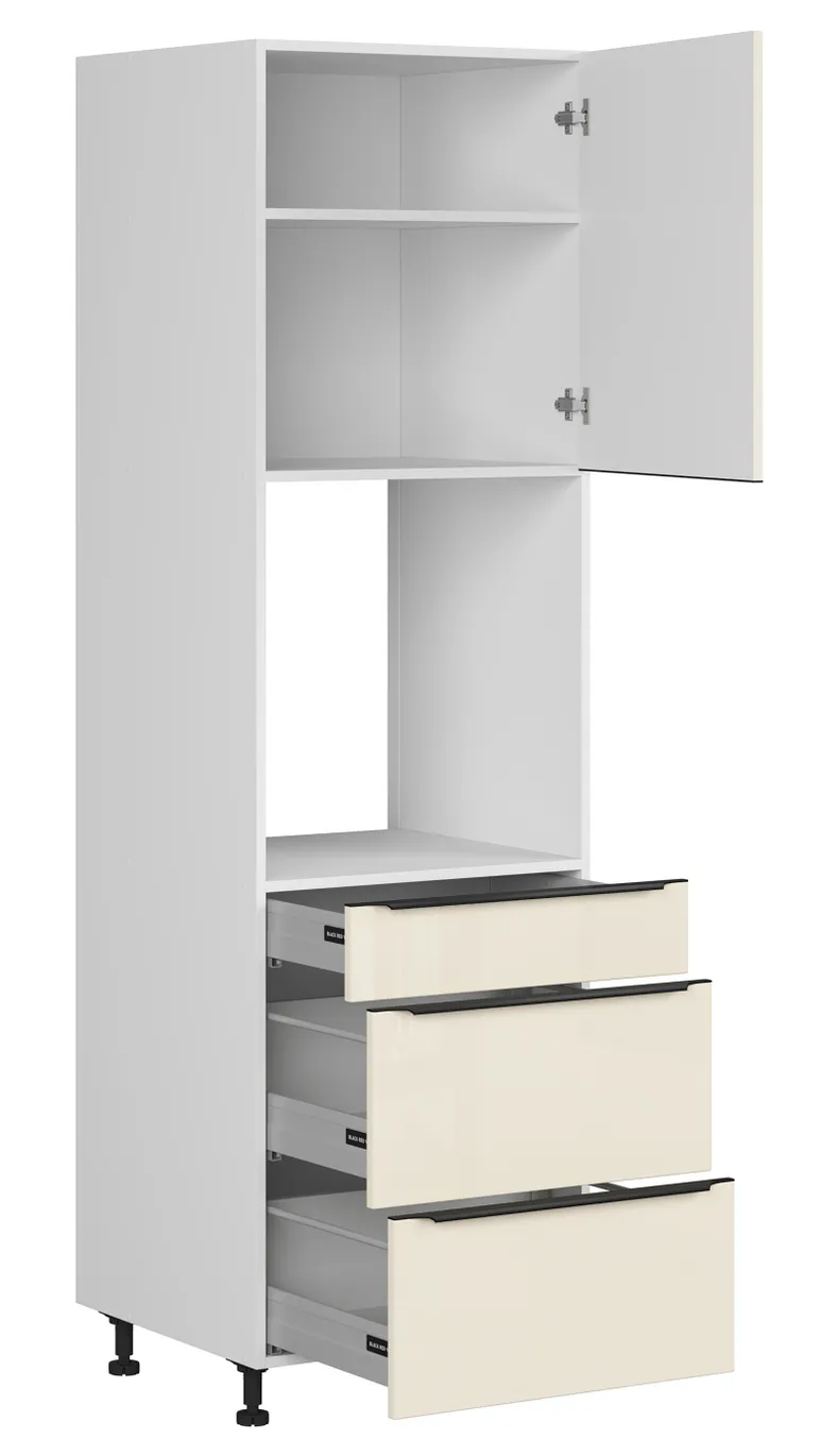 BRW Кухонный шкаф для духовки Sole L6 60 см с ящиками магнолия жемчуг, альпийский белый/жемчуг магнолии FM_DPS_60/207_2SMB/SMB/P-BAL/MAPE фото №3