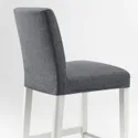 IKEA BERGMUND БЕРГМУНД, барний стілець зі спинкою, білий / Gunnared середньо-сірий, 62 см 893.846.84 фото thumb №3