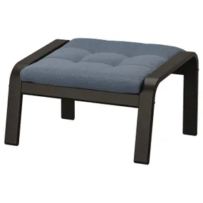 IKEA POÄNG ПОЕНГ, підставка для ніг, чорний / коричневий / синій Gunnared 295.021.95 фото