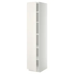IKEA METOD МЕТОД, висока шафа із полицями, білий / ВЕДДІНГЕ білий, 40x60x200 см 994.576.51 фото