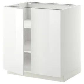 IKEA METOD МЕТОД, напольный шкаф с полками / 2дверцами, белый / Рингхульт белый, 80x60 см 894.587.50 фото