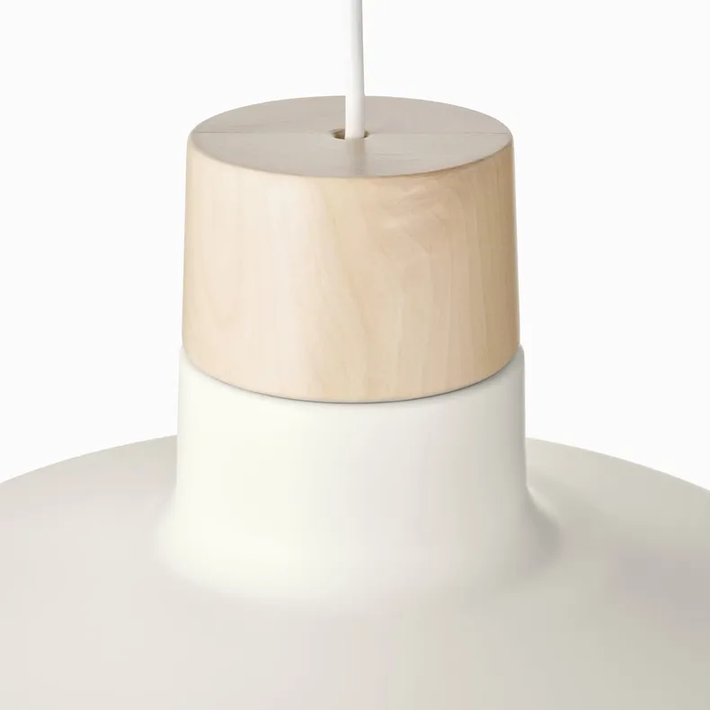 IKEA BUNKEFLO БУНКЕФЛУ, подвесной светильник, белый / берёзовый, 36 см 604.883.90 фото №7
