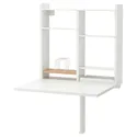 IKEA NORBERG НОРБЕРГ, стіл відкидний із полиц, наст кріпл, білий, 64x60 см 204.979.28 фото thumb №1