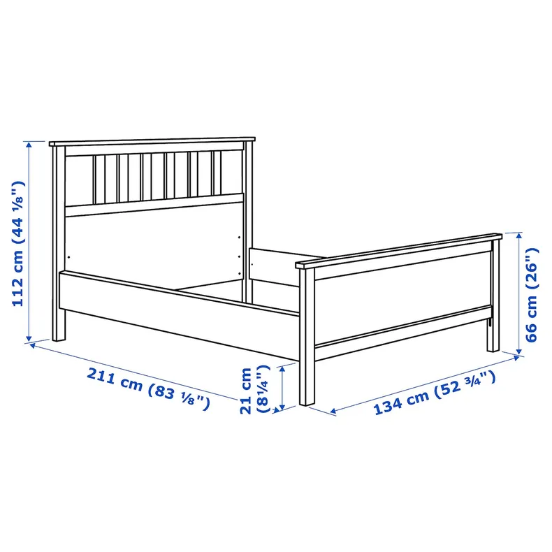 IKEA HEMNES ХЕМНЭС, каркас кровати, белая морилка / Лонсет, 120x200 см 290.195.65 фото №8