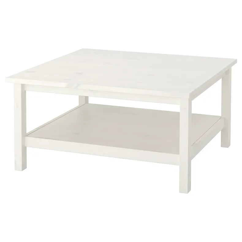 IKEA HEMNES ХЕМНЭС, журнальный стол, белая морилка, 90x90 см 101.762.87 фото №1