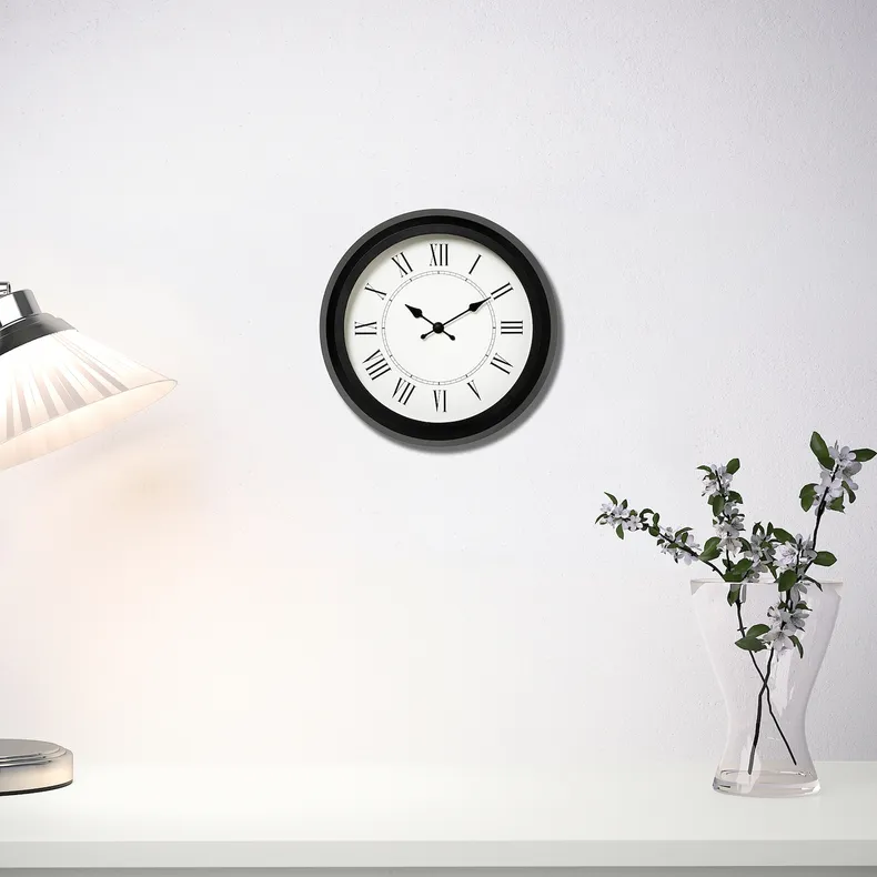 IKEA NUFFRA НУФРА, настенные часы, низкое напряжение / черный, 25 см 405.408.36 фото №2