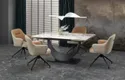 Розкладний стіл HALMAR FERNANDO 160-240х92 с м, стільниця - білий мармур, ніжки - чорні фото thumb №3