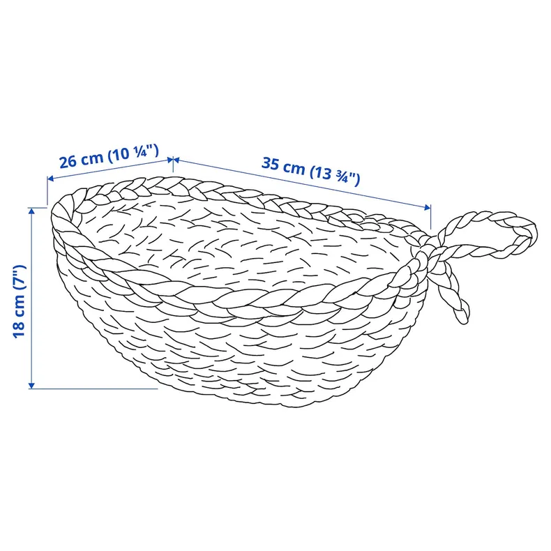 IKEA HÖKRUBBA ХЕКРУББА, кошик, Водяний гіацинт, 26x35x18 см 905.818.67 фото №6