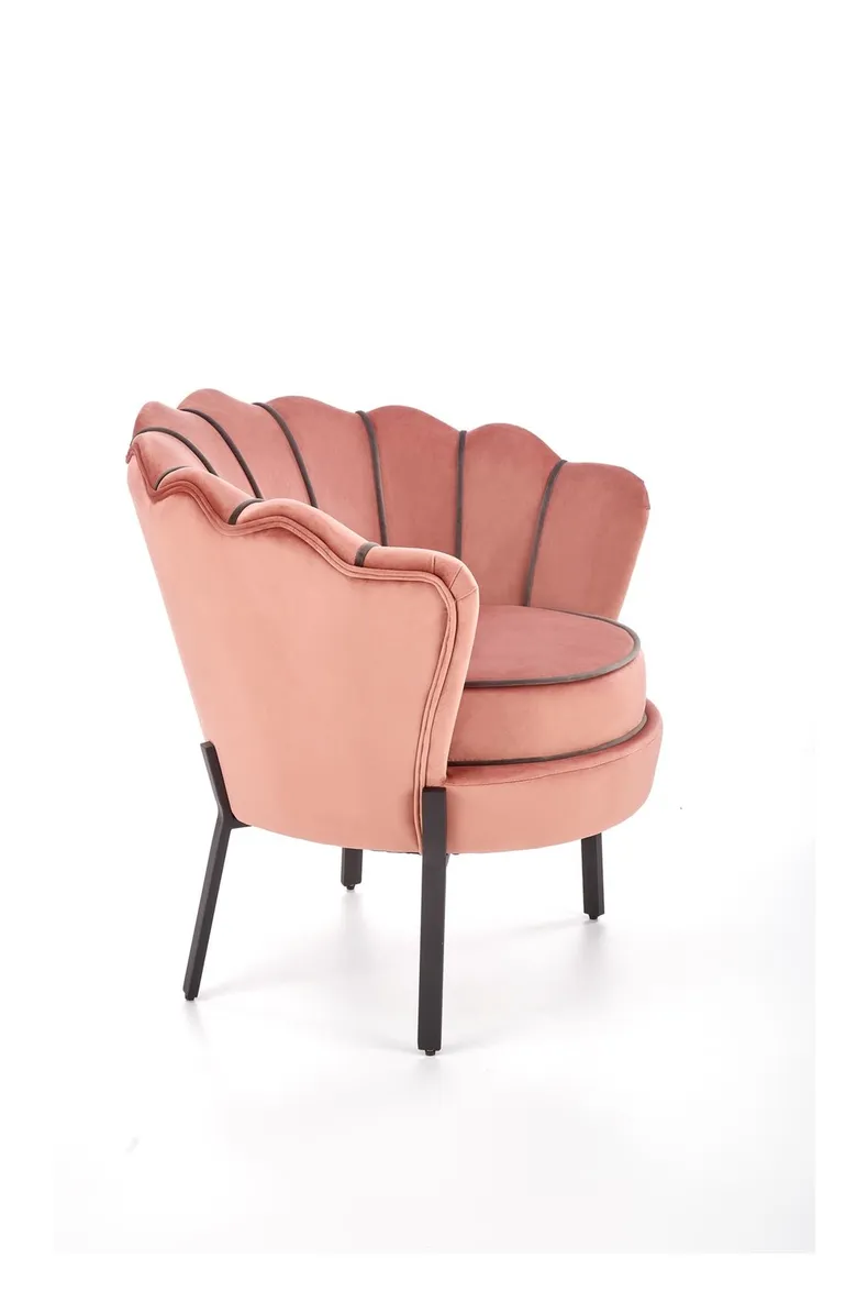 Мягкое кресло HALMAR ANGELO розовый/черный фото №3