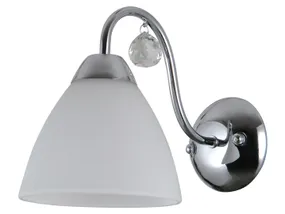 BRW Настінний світильник Lugano зі сталі та скла біло-сріблястого кольору 077033 фото