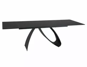 Стол обеденный раскладной SIGNAL Diuna (160-240)X90, матовый чёрный, черный фото