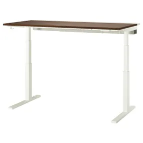 IKEA MITTZON МІТТЗОН, стіл регульований, електричний горіх/білий, 160x80 см 295.303.44 фото
