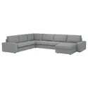 IKEA KIVIK КИВИК, угл диван, 6-местный диван+козетка, Тибблби бежевый / серый 794.404.83 фото thumb №1