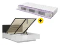 BRW Комплект: кровать с подъемным механизмом и ламелями BRW FORN 160х200 см + матрас Mimas, белый глянцевый / черный матовый LOZ/160/B+MIMAS-BIP/CAM фото thumb №1