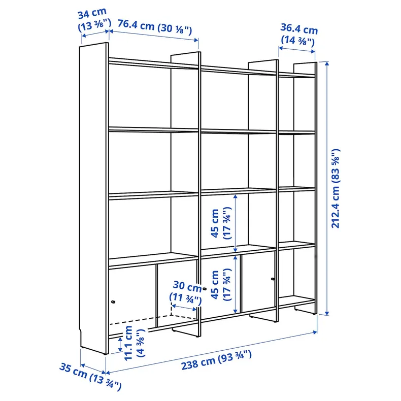 IKEA LÅDMAKARE, комбинация с раздвижными дверями, 11 полок/имит. дуб, 198x35x212 см 395.666.72 фото №5