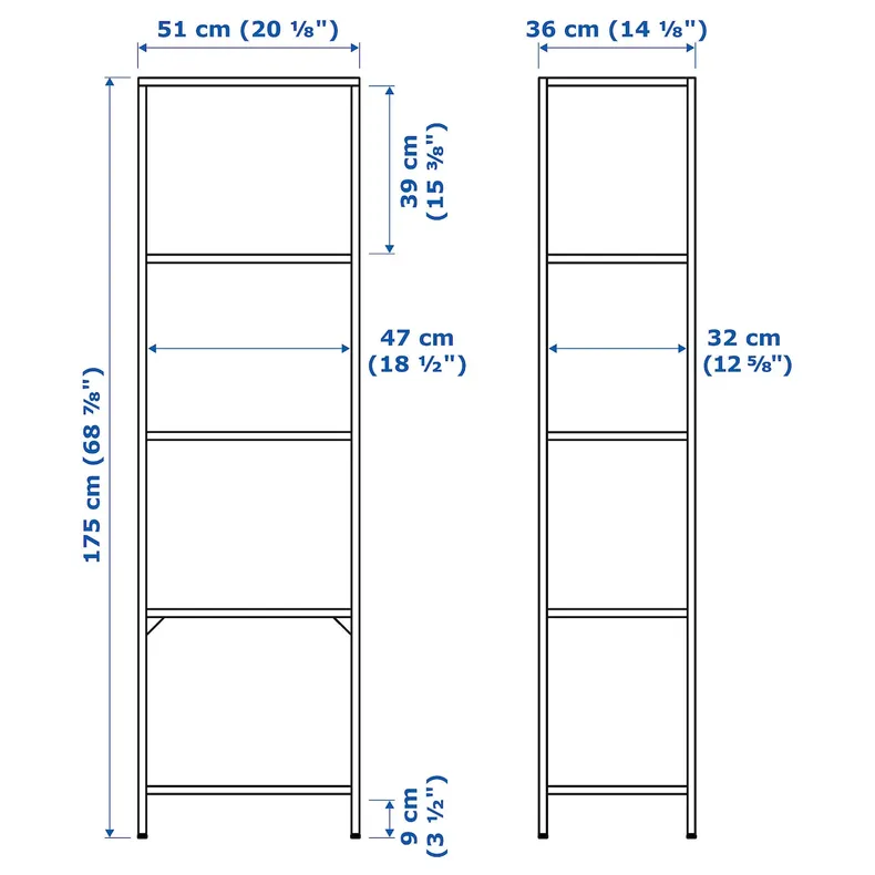 IKEA VITTSJÖ ВИТШЁ, стеллаж, черно-коричневый / стекло, 51x175 см 502.146.78 фото №6