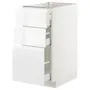 IKEA METOD МЕТОД / MAXIMERA МАКСИМЕРА, напольный шкаф с 3 ящиками, белый / Воксторп глянцевый / белый, 40x60 см 592.550.18 фото