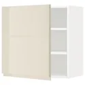 IKEA METOD МЕТОД, навесной шкаф с полками, белый / светло-бежевый глянцевый Voxtorp, 60x60 см 994.596.88 фото thumb №1