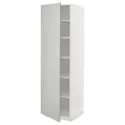 IKEA METOD МЕТОД, высокий шкаф с полками, белый / светло-серый, 60x60x200 см 995.380.30 фото thumb №1