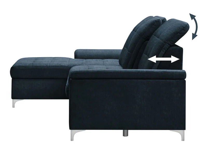 BRW Розкладний кутовий диван Ariado з ящиком для зберігання темно-синій велюр, Vogue 13 NA-ARIADO-RECBK.2F-G3_B85465 фото №8