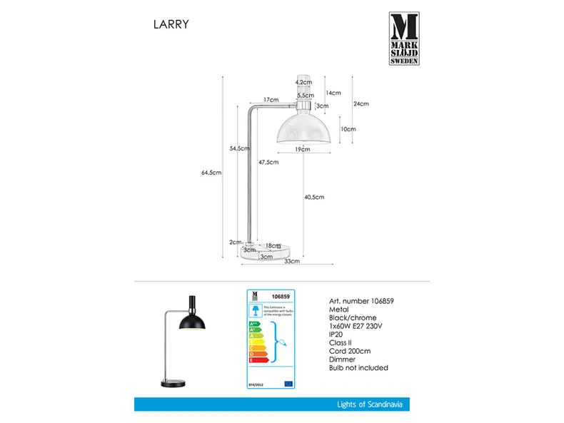 BRW Larry, настольная лампа 070830 фото №4