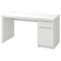 IKEA MALM МАЛЬМ, письмовий стіл, білий, 140x65 см 602.141.59 фото thumb №1