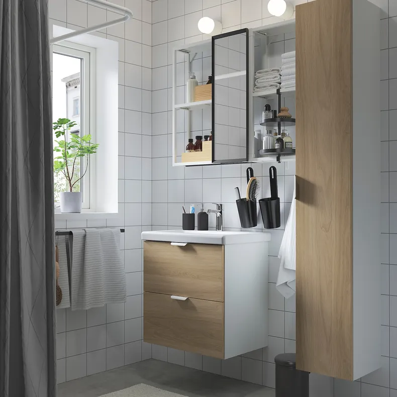 IKEA ENHET ЭНХЕТ, ванная, белый / имит. дуб, 64x43x65 см 695.472.86 фото №2