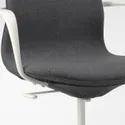 IKEA LÅNGFJÄLL ЛОНГФЬЕЛЛЬ, рабочий стул с подлокотниками, Темно-серый / белый с пушком 292.528.65 фото thumb №4
