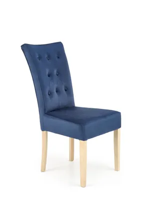 Кухонний стілець HALMAR VERMONT дуб медовий/темно-синій фото