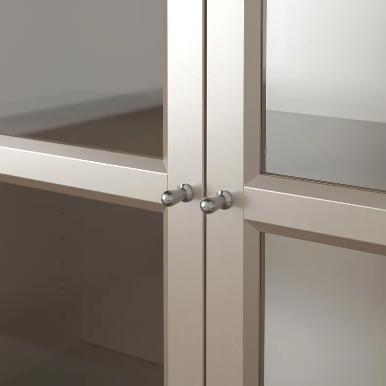 IKEA BILLY БИЛЛИ, шкаф книжный со стеклянными дверьми, серый / металлический эффект, 80x30x202 см 004.156.03 фото №10
