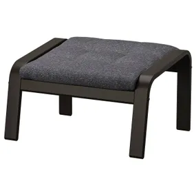 IKEA POÄNG ПОЕНГ, підставка для ніг, чорно-коричневий / ГУННАРЕД темно-сірий 095.021.01 фото
