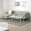 IKEA LANDSKRONA ЛАНДСКРУНА, 3-местный диван, с шезлонгом / Gunnared светло-зеленый / металл 792.726.82 фото thumb №2