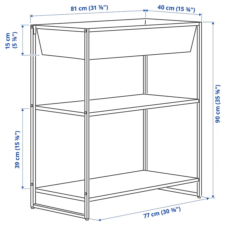 IKEA JOSTEIN ЙОСТЕЙН, стеллаж с контейнером, внутренний / наружный / металлический белый, 81x40x90 см 594.371.94 фото №6