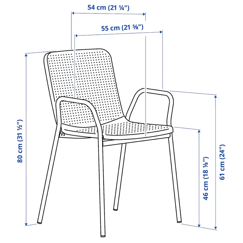 IKEA TORPARÖ ТОРПАРЕ, стіл+4 крісла з підлокітн, вуличний, розкладний білий/білий, 130x74 см 395.818.18 фото №4