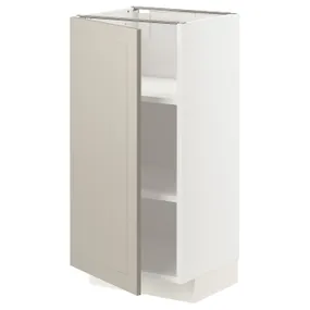 IKEA METOD МЕТОД, напольный шкаф с полками, белый / Стенсунд бежевый, 40x37 см 494.613.06 фото