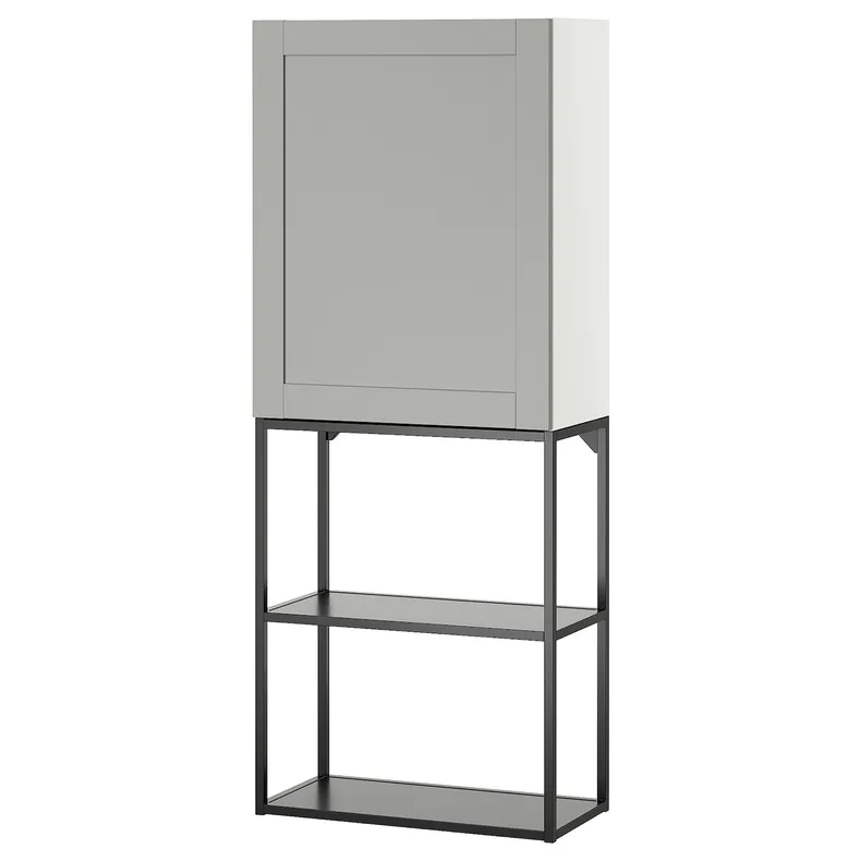 IKEA ENHET ЕНХЕТ, шафа, антрацитовий/сірий каркас, 60x32x150 см 995.479.54 фото №1