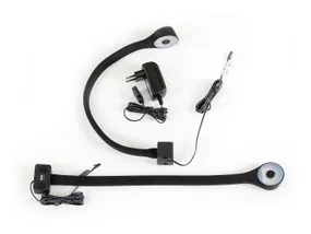 BRW Приліжкова лампа Ricciano з USB-зарядним пристроєм холодного білого кольору, чорний WK03 фото