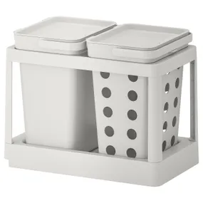 IKEA HÅLLBAR ХОЛЛБАР, решение для сортировки мусора, с выдвижной вентиляцией / светло-серый, 20 l 993.088.16 фото