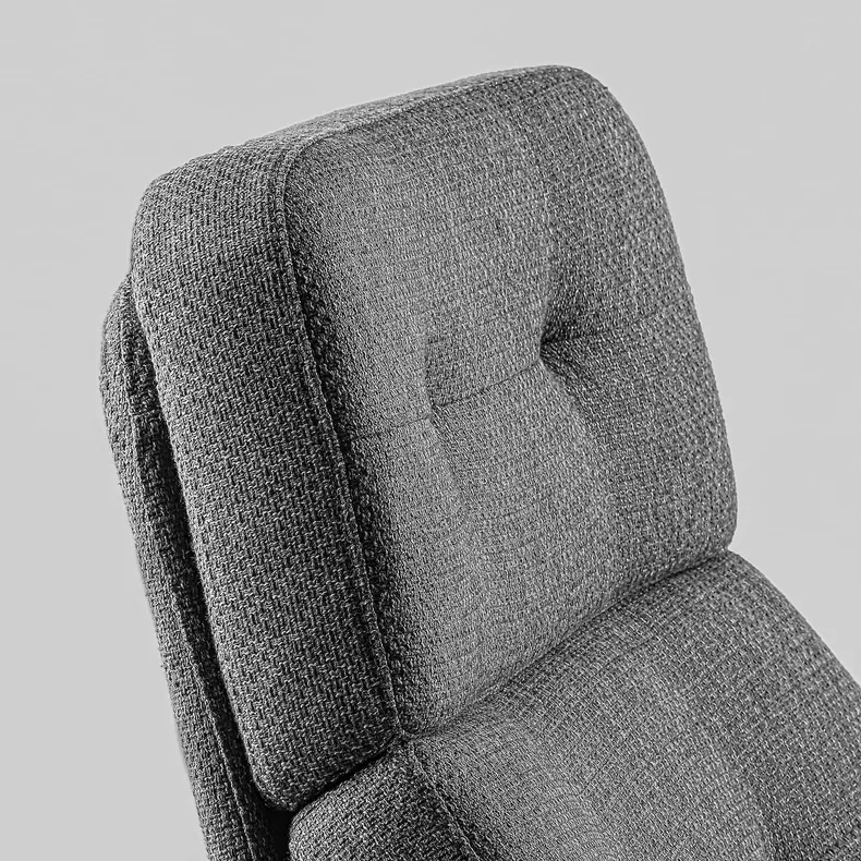 IKEA HAVBERG ХАВБЕРГ, крісло та підставка для ніг, ЛЕЙДЕ сірий / чорний 694.853.25 фото №4