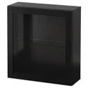 IKEA BESTÅ БЕСТО, комбинация настенных шкафов, черно-коричневый / Синдвик черно-коричневый прозрачное стекло, 60x22x64 см 094.296.67 фото thumb №1