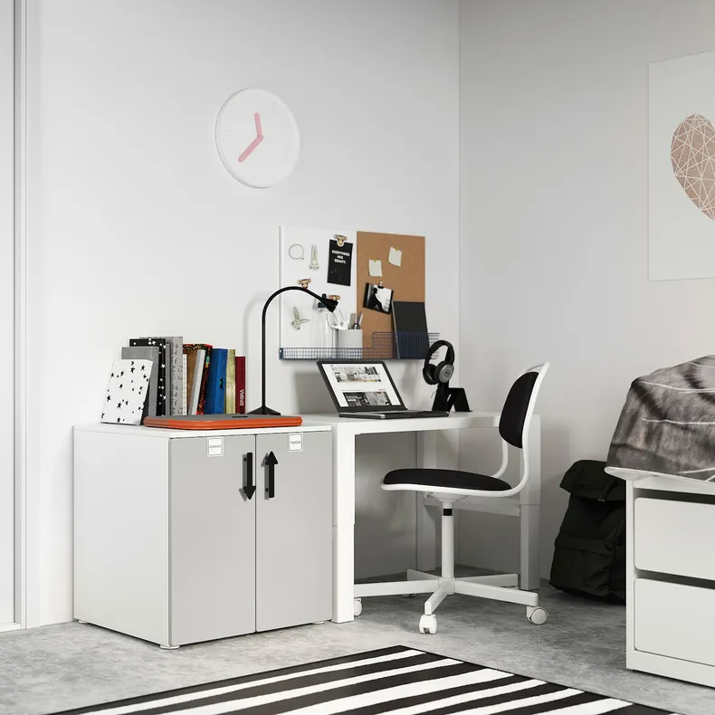 IKEA SMÅSTAD СМОСТАД / PLATSA ПЛАТСА, шкаф, белый серый с 1 полкой, 60x57x63 см 093.897.89 фото №3