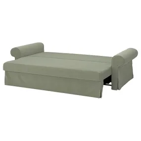 IKEA VRETSTORP ВРЕТСТОРП, 3-местный диван-кровать, Хакебо серо-зеленый 094.912.54 фото