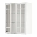 IKEA METOD МЕТОД, настінна шафа, полиці / 2 склх дверц, білий / стенсундський білий, 80x100 см 994.676.31 фото thumb №1
