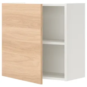 IKEA ENHET ЭНХЕТ, навесной шкаф с 1 полкой/дверцей, белый/имит. дуб, 60x32x60 см 693.210.13 фото