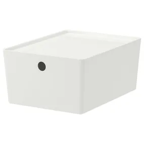 IKEA KUGGIS КУГГІС, коробка з кришкою, білий, 26x35x15 см 595.611.88 фото
