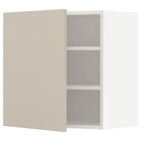 IKEA METOD МЕТОД, навесной шкаф с полками, белый / гавсторпский бежевый, 60x60 см 894.624.98 фото