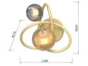 BRW Настінний світлодіодний світильник Metz 2-точковий металевий золотий 091099 фото thumb №5