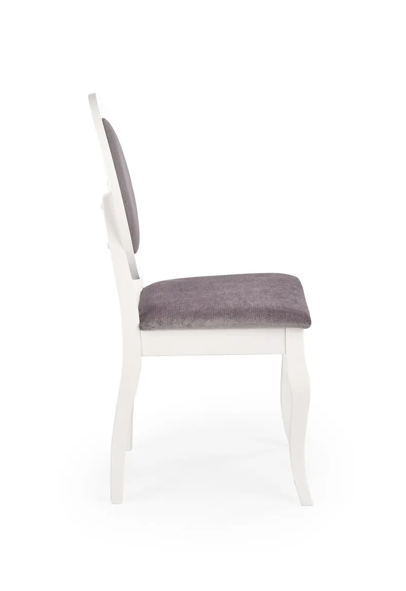 Кухонний стілець HALMAR BAROCK білий/сірий фото №3