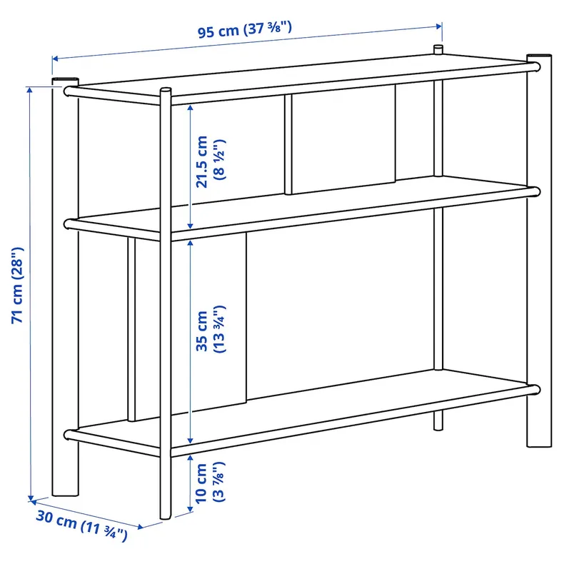 IKEA JÄTTESTA ЭТТЕСТА, придиванный столик, черный, 95x30 см 905.219.15 фото №6